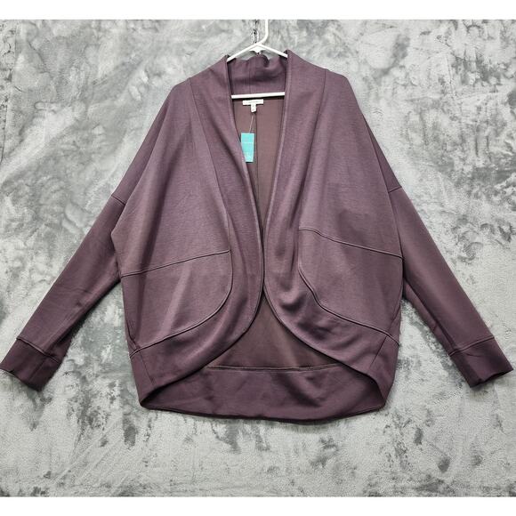 NEW Maurices Cardigan Womens XL Gray Brown Stretch Open Front Cocoon Sweater - Picture 1 of 14